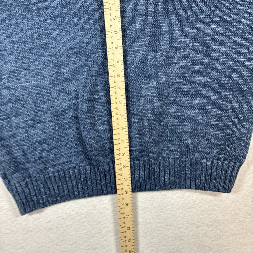 Chaps Sweater Blue Preppy Fisherman Elbow Patches Grandpa Academia Thick Mens XL - Picture 12 of 13